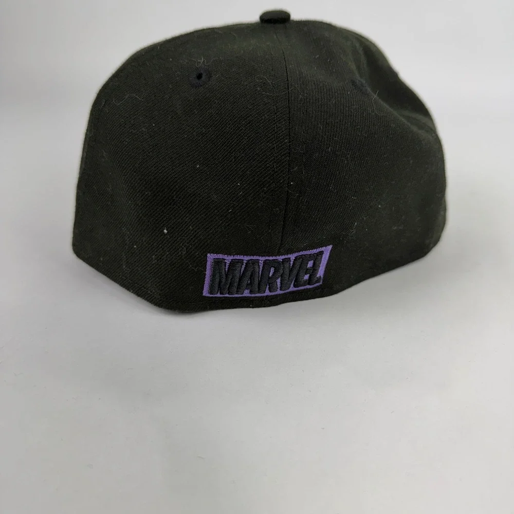 Marvel Black Panther Lids Exclusive‎ Fitted Hat 7 1/4 Black Metal Emblem Purple